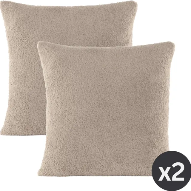 Tiseco Kussen COCOON (gevuld) - SET/2 - Half fleece - 45x45 cm, taupe