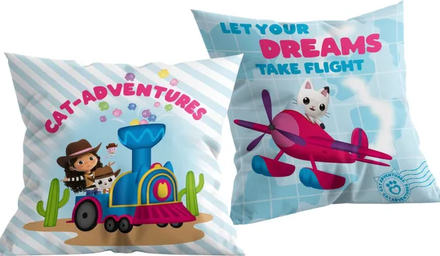Gabby's Poppenhuis Kussen, Cat Adventure - 40 x 40 cm - Polyester Multicolor