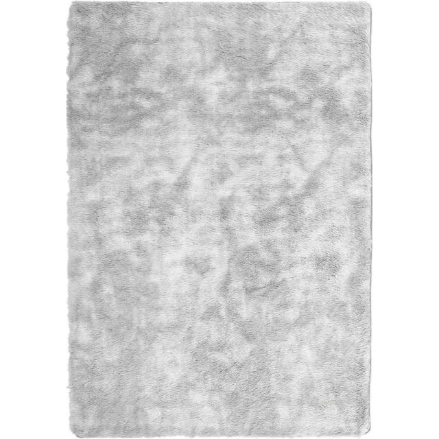 vidaXL Hoogpolig - vloerkleed - NAVARRA - cm - polyester - lichtgrijs