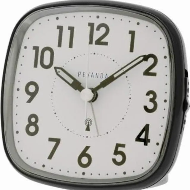 Pevanda R871-DCF BLACK - Wekker - Tafelklok - Analoog - Radiogestuurde tijdsaanduiding - Stil uurwerk - Snooze - Zwart