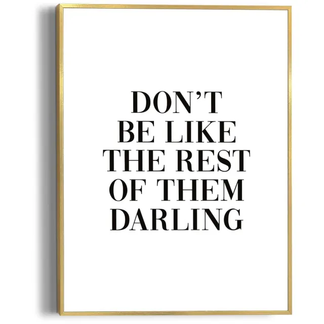 Reinders Schilderij Don't be like the rest - 40 x 30 - Hout - REINDERS Zwart-Wit Goud