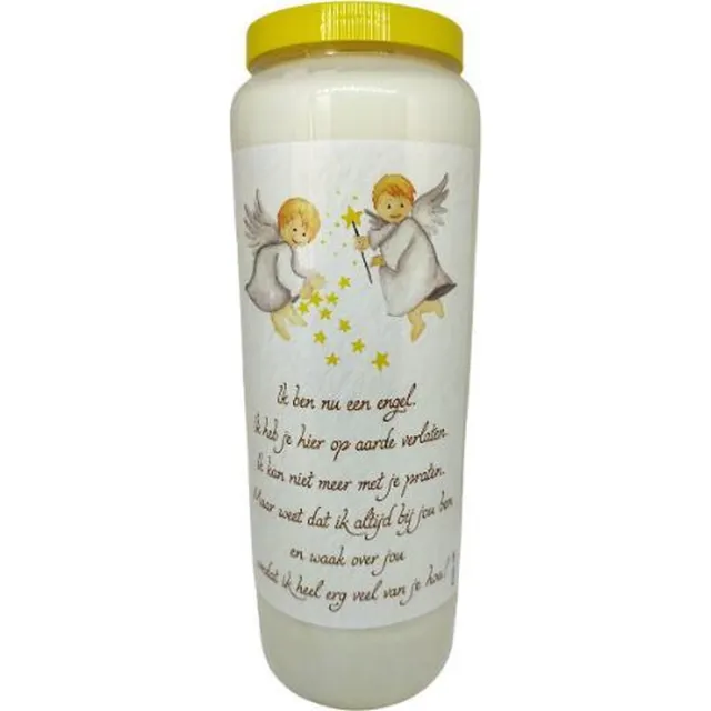 noveenkaars Ik ben nu een engel - Noveenkaars - 9 dagen brander (5 stuks) Wit