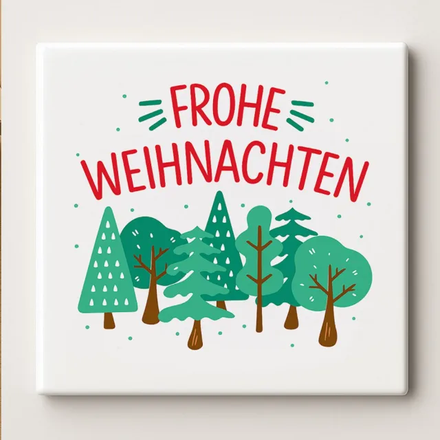 Nevolis Frohe Weihnachten Tegel 15x15cm – Vrolijk Kerstmis Duitse Citaat Keramische Wandtegel, Feestelijke Kerstdecoratie of Cadeau voor Kerstliefhebbers Multi Color