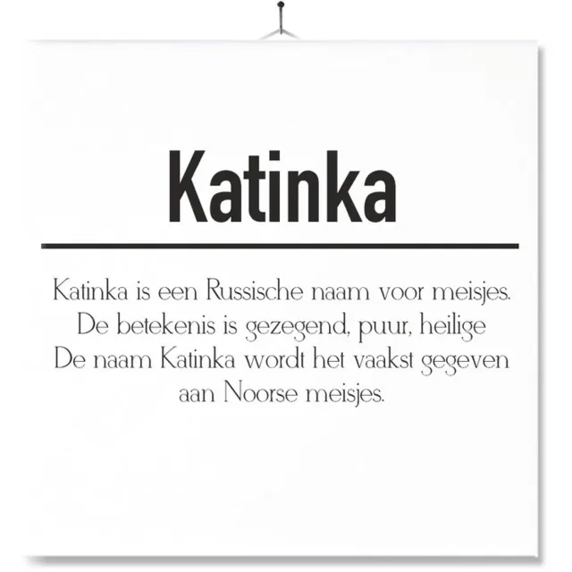 MC Living Tegel Met Opdruk | Betekenis | Kado | Cadeau | Met Naam - Katinka Multi-Color