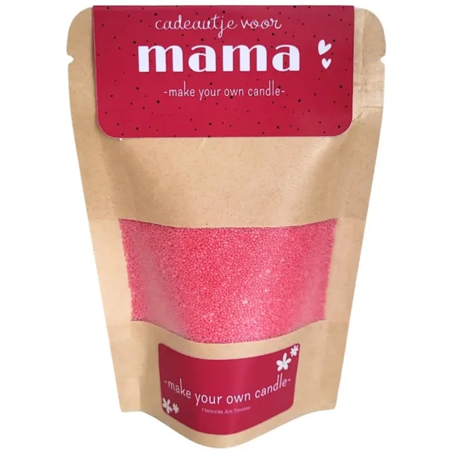Memories Are Timeless DIY Kaarsenpakket Roze/Rood voor Mama - Maak je Eigen Kaars of Waxinelichtjes - Moederdag Cadeau - Creatief Kado met Kaarszand en Lontjes in Kraftzak
