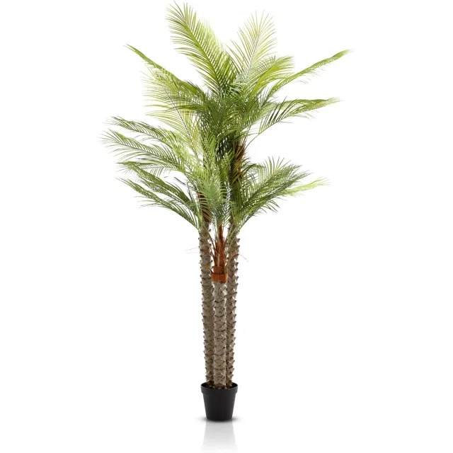 Meisterhome Kunstpalm XXL 250 cm – Extra Grote Tropische Kunstplant – 3-delig – Realistisch, Vol & Onderhoudsvrij - voor Binnen groen