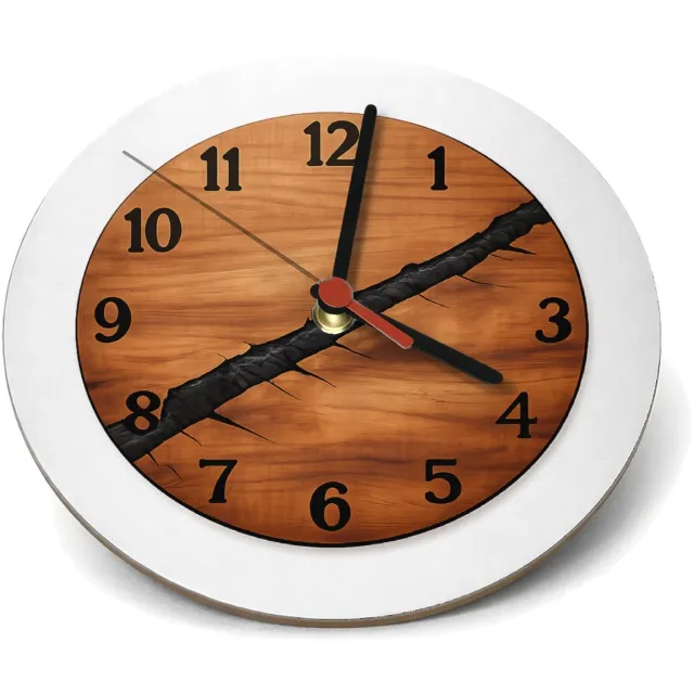 Mr Cadeautjes Klok rond Ø 19 - design Een ronde kompasplaat met gegraveerde windrichtingen en een | cadeau Wit