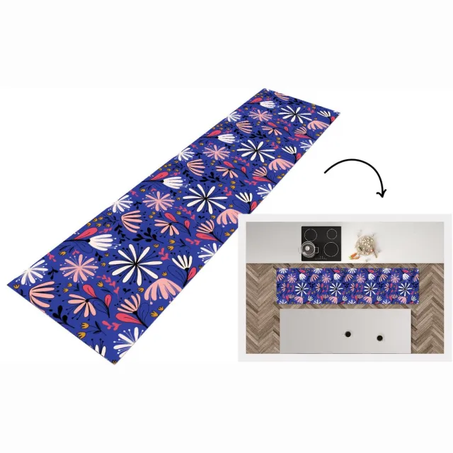 KitchenYeah Keukenloper - Loper keuken - Patronen - Abstract - Bloemen - Keukenloper vinyl Multicolor