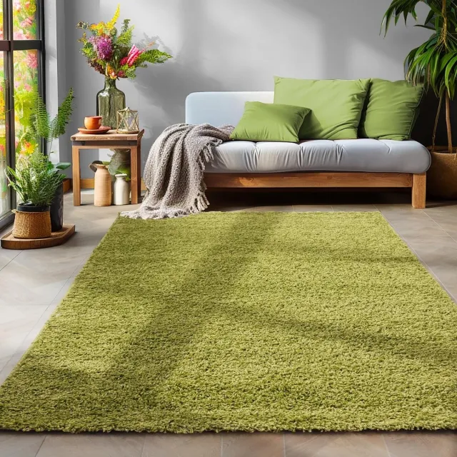 Muratap Basic Shaggy vloerkleed Groen Hoogpolig- 80x250 CM