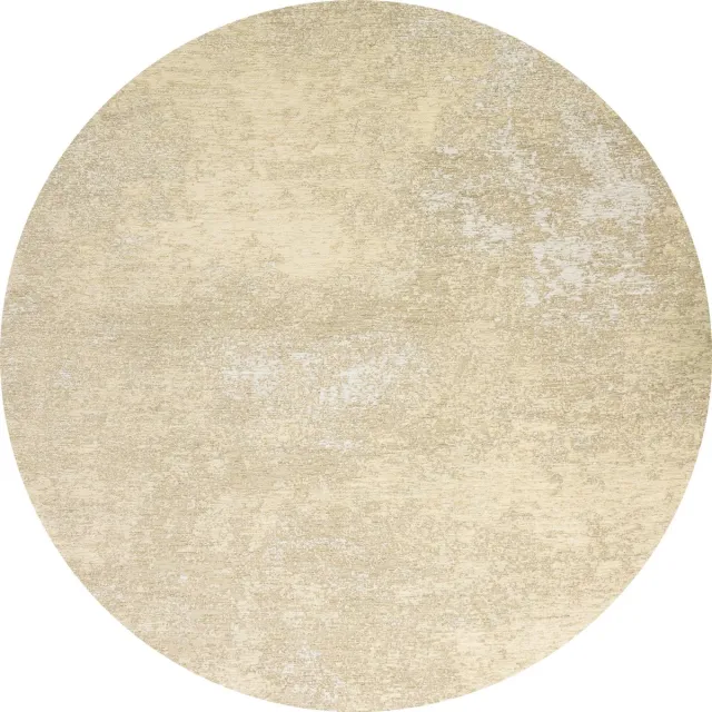 Gínore Rond Vintage vloerkleed - Grunge - Tapijten Woonkamer - Cappuccino - 280 ø Lichtcrème