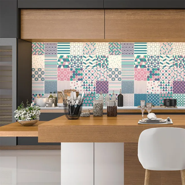 Ambiance Sticker Zelfklevende muurtegelstickers voor keuken en badkamer - 30 Scandinavische tegelstickers - 30 stickers 20x20cm Multi color
