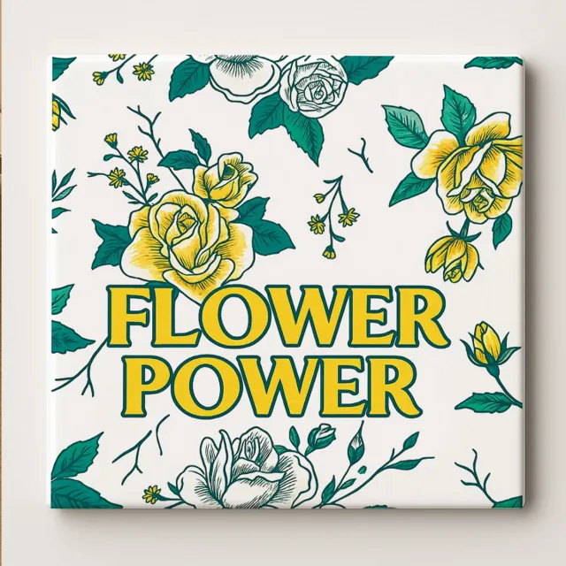 Nevolis Flower Power Retro Tegel – 15x15 cm Vintage Bloemen Keramische Wandtegel – Boheemse Huisdecoratie Cadeau voor Natuur- & Bloemenliefhebbers Multi Color
