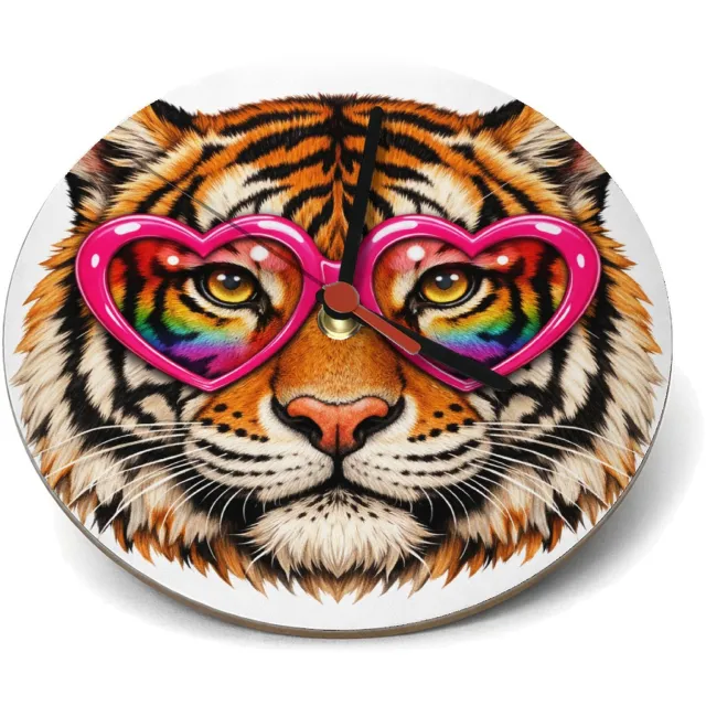 Mr Cadeautjes Klok rond Ø 19 - design Een expressief dierengezicht met een speelse, zelfverzekerde | cadeau Wit