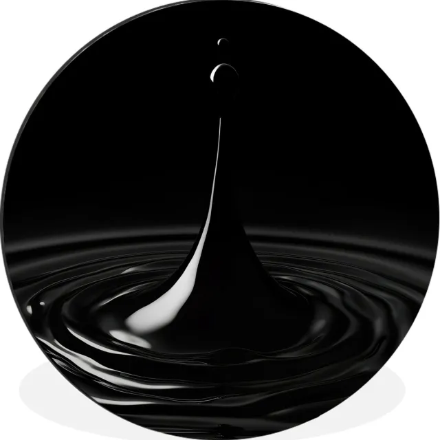 WallCircle Wandcirkel - Muurcirkel - Zwart - Water - Druppel - Aluminium - Dibond - 60x60 cm - Binnen en Buiten