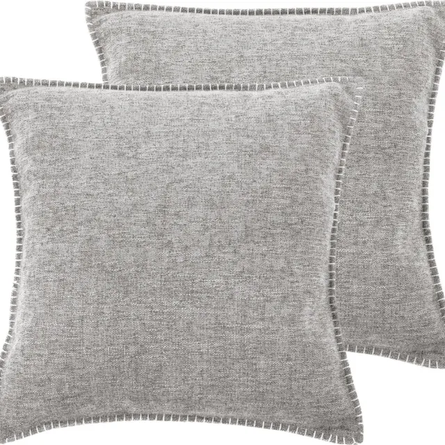 Tiseco Home Studio - Kussen DAMIAN (gevuld) - SET/2 - 100% polyester - Vierkant - 45x45 cm - Greycool GREY COOL