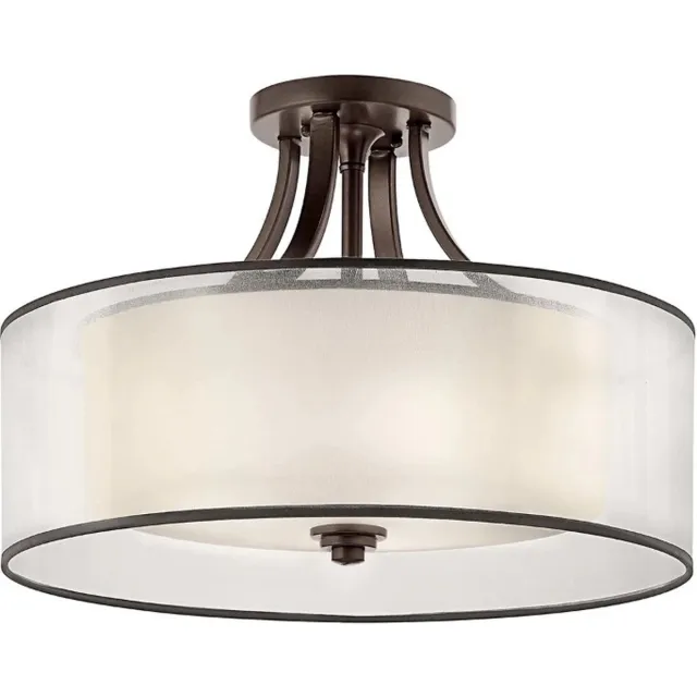 Kichler LED Plafondlamp Lacey | 4X E27 Max 60W | Dimbaar | Mission Bronze Geen