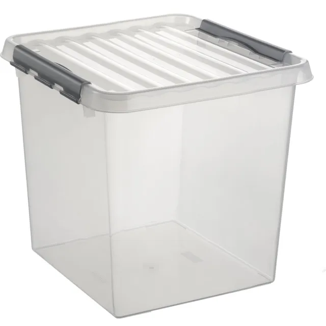 Sunware Q-line opbergbox 38L transparant metaal Grijs