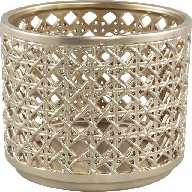 PTMD Vincent Gold Ceramic stormlight L - windlicht keramiek matgoud