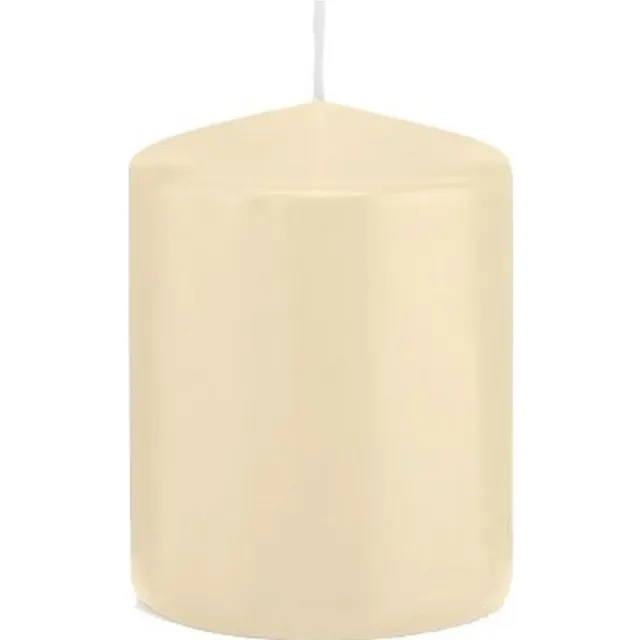 Trend Candles Cilinderkaars/stompkaars - cremewit - 6 x 8 cm - 29 branduren - met brandvertragende folie