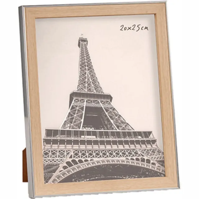 Arte r Fotolijstje - zilverkleurig met hout - voor foto van 20 x 25 cm - fotolijst