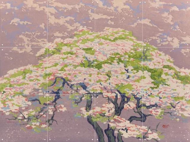 IXXI A Tree in Blossom, William Giles & British Museum - 80 x 60 cm - Grote wanddecoratie en posters - Aquarel, Impressionisme, Kleurrijk Roze