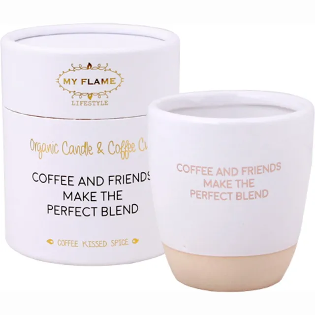My Flame Sojakaars in Koffiekop - Coffee & Friends, Make The Perfect Blend - Cadeau Wit