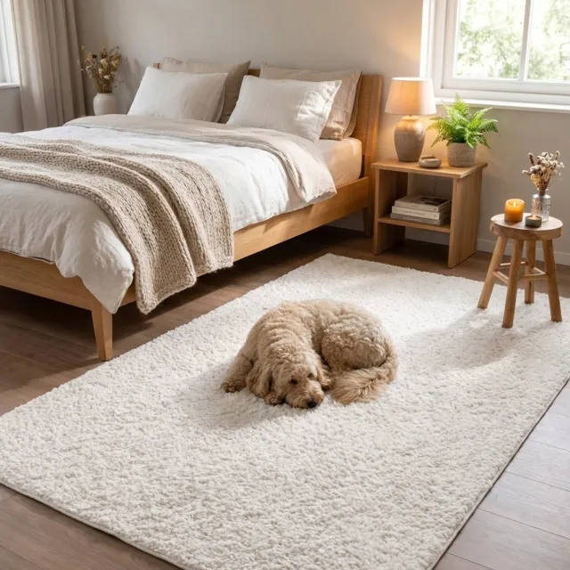 NATURL. Fluffy vloerkleed - Bobby Wit - 200x290cm
