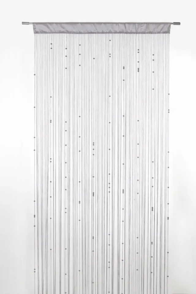 2LIF Helena Pearls Draadgordijn licht grijs 90x250cm