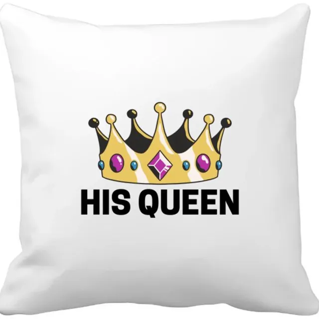Akyol his queen Kussen hoes - Verjaardag - haar - hem - grappige tekst - 40 bij 40 cm Multicolor