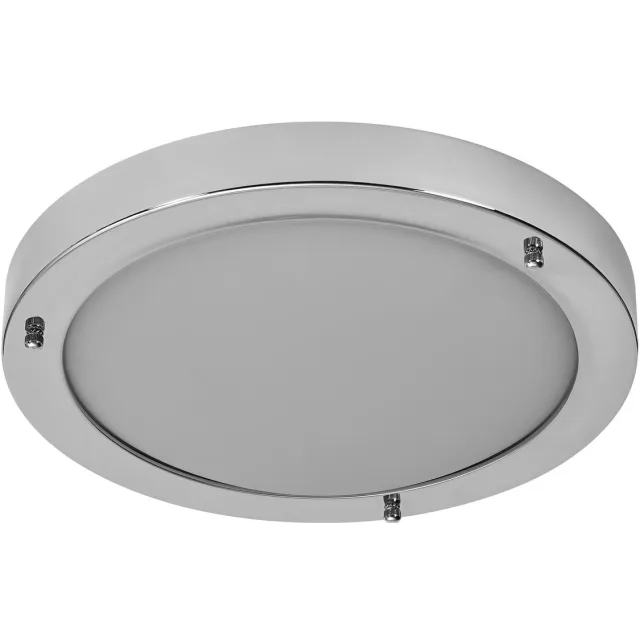 Osram BADKAMER CLASSIC ROUND badkamerplafondlamp 280mm, chroom, E27 fitting, kan worden uitgerust met een slimme lamp, hoogwaardige afwerking, cilindrische vorm, IP44