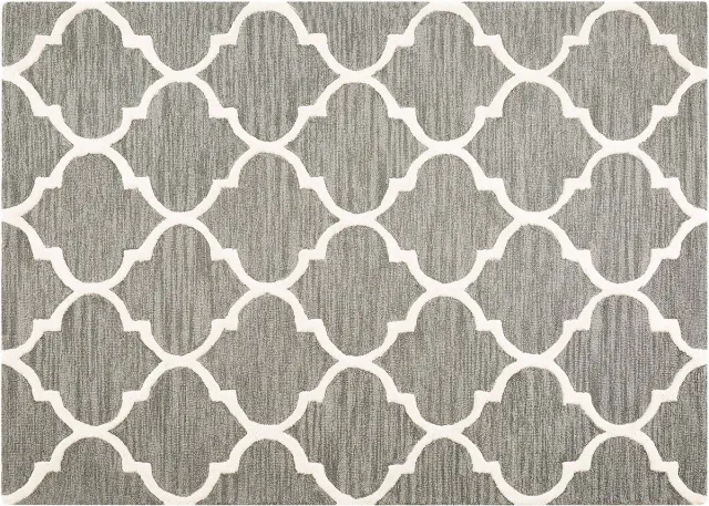 Beliani YALOVA - Laagpolig vloerkleed - Grijs - 160 x 230 cm - Wol