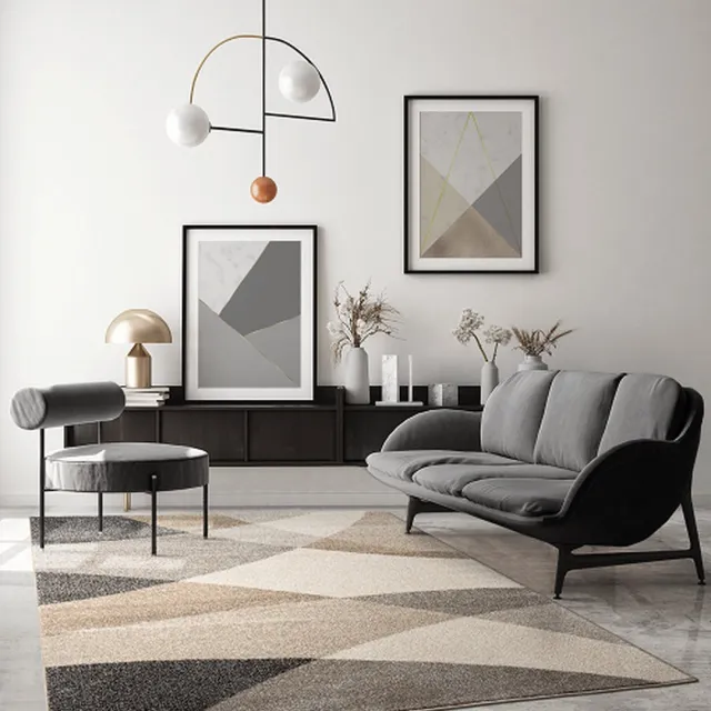 Karpet24 Modern Geometrisch Laagpolig Vloerkleed – Stijlvol Design in Neutrale Aardetinten beige