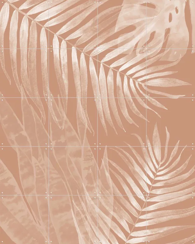IXXI Mocha Leaves No. 1, Melloi Art & Various - 80 x 100 cm - Grote wanddecoratie en posters - Naturalisme, Illustraties, Minimalisme, Abstract Bruin