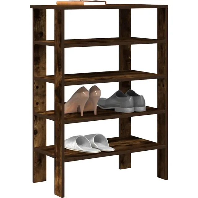 vidaXL Schoenenrek 61x32x87,5 cm bewerkt hout gerookt eikenkleurig Bruin
