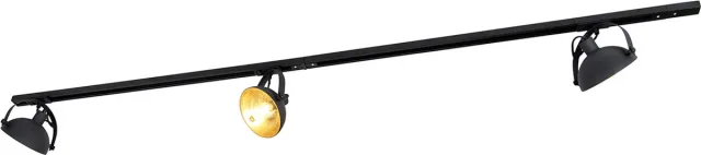 QAZQA magnax - Moderne Spot railsysteem verlichting, railverlichting geschikt voor led - 3 lichts - L 193 cm - Zwart - Woonkamer | Slaapkamer | Keuken Zwart Goud