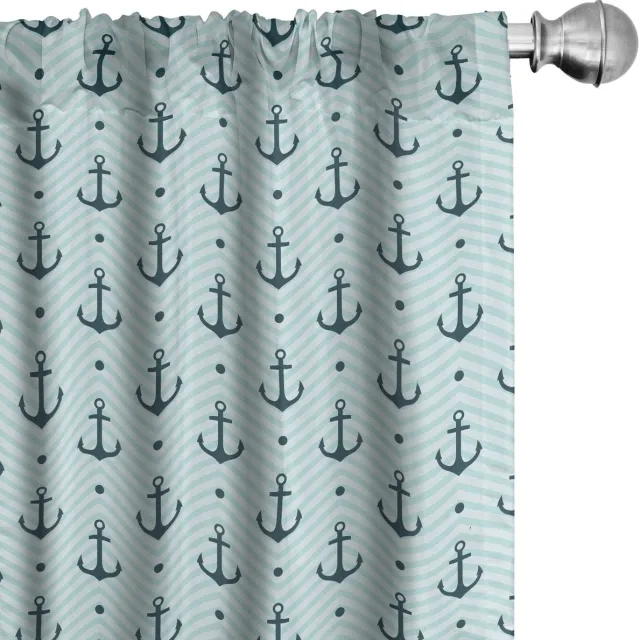 ABAKUHAUS Anker-gordijnen – Zigzag – 2x75x225 cm – Donkergroen Turkoois Dunkelgrün