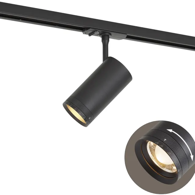 QAZQA iconic zoom - Moderne LED Spot railsysteem verlichting, railverlichting - 1 lichts - L 13 cm - Zwart - Woonkamer
