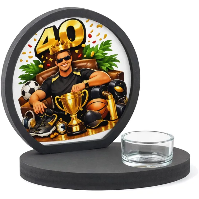 Mr Cadeautjes MDF inleg theelichthouder ~8 cm - design Kampioen van het nieuwe decennium | cadeau Wit