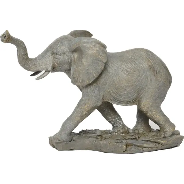 Naturn Living Decoratieve olifant - 17 cm van Naturn Living | beelden en figuren | beeldjes decoratie | decoratie olifanten | olifant beeld | Grijs Set van 1