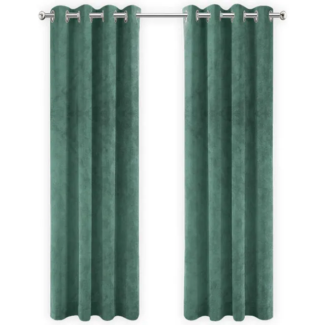 LW collection gordijnen - groen velvet - kant en klaar - fluweel - 290x245cm