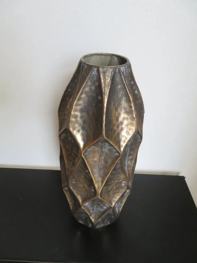 DKNC Metalen Vaas Antiek Koper 46 cm Grote Decoratieve Vaas voor Droogbloemen Woonyard