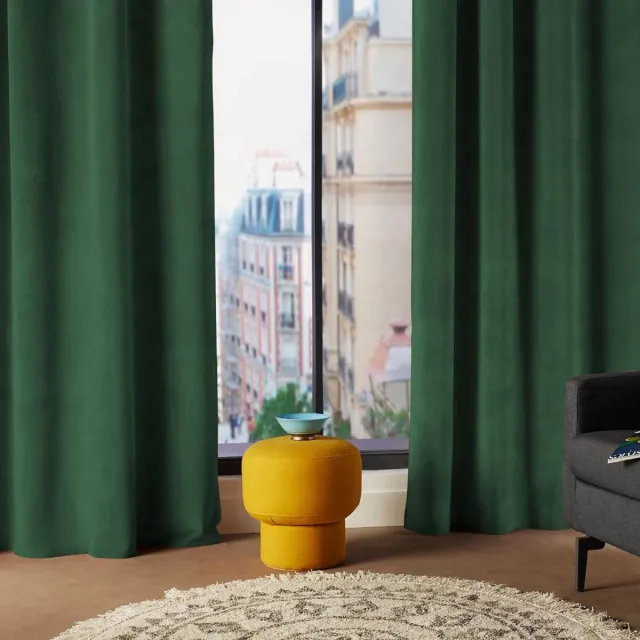 Atmosphera Créateur d'intérieur® Dikke gordijn met oogjes LILOU Vert cèdre