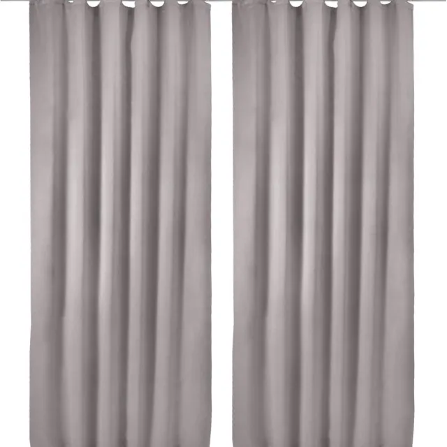 Ibenzoa Set van 2 Luxe Verduisteringsgordijnen met Plooiband voor Grote Ramen, Grijs, 140 x 245 cm