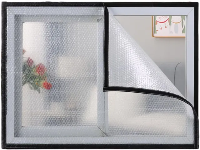Famanu Weerbestendige raamisolatie kit voor de winter, doorschijnende kunststof raamfolie, koud- stofbescherming, aanpasbaar voor diverse raamformaten (65 cm x 100 cm)