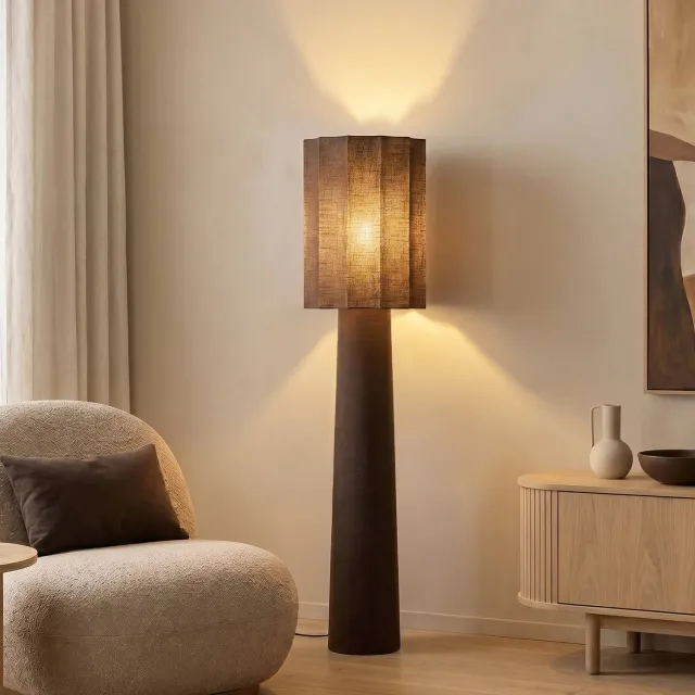 NOUS Living vloerlamp Julia (Ø30x120cm) bruin
