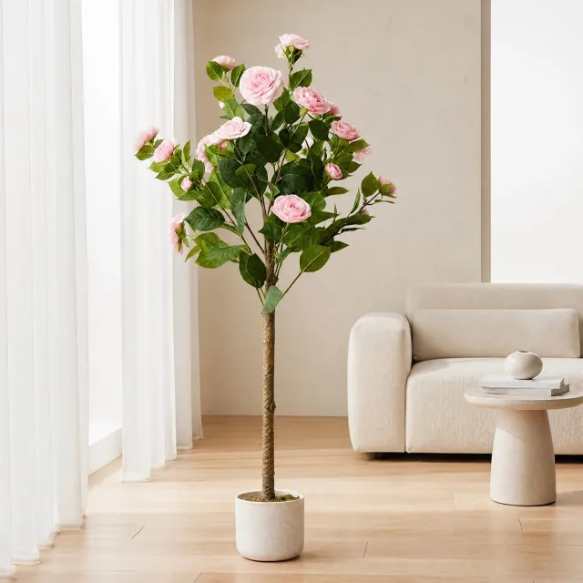 Triumpunpre Nep Camellia Bloemenboom 2 stuks - Realistische bloemen - Lichtgewicht pot