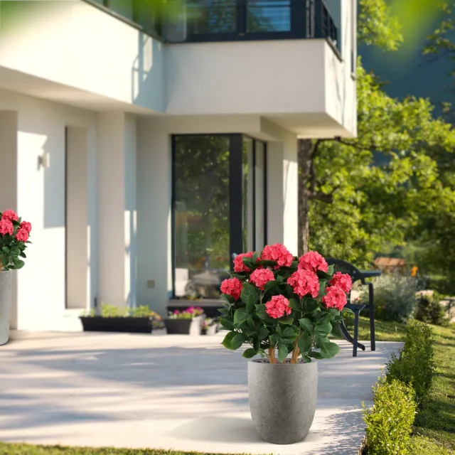 maxifleur Kunstplanten Hortensia UV Kunstplant Deluxe 80cm Cerise Roze