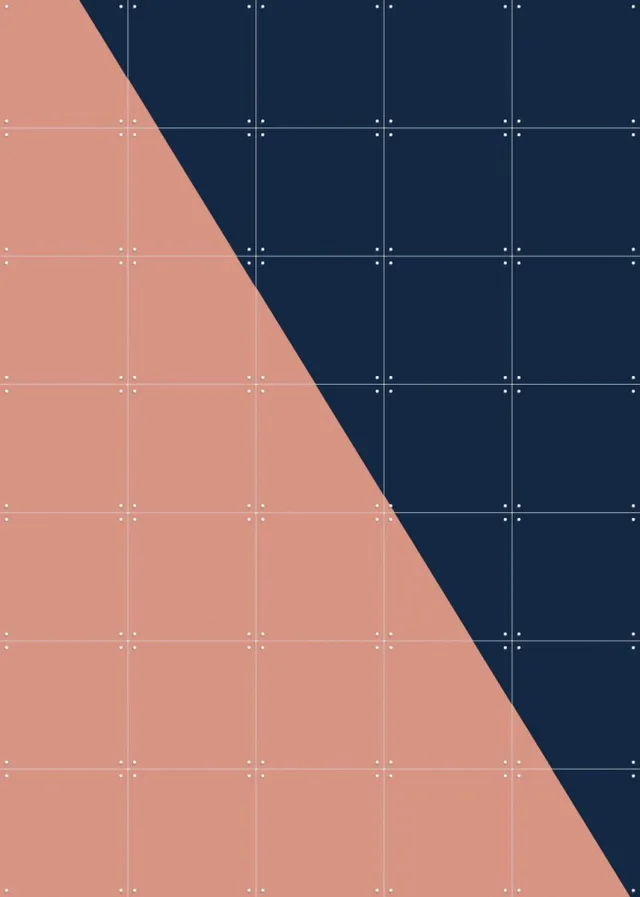IXXI Color blocking - Pink Blue, Allon Dery - 100 x 140 cm - Grote wanddecoratie en posters - Grafisch Ontwerp, Geometrische Kunst, Abstract Kleur / Warme kleuren / Roze