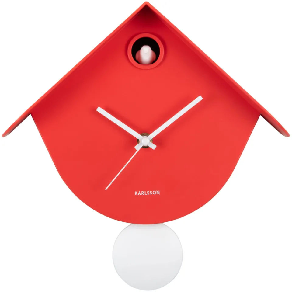 Karlsson Retro Cuckoo wandklok rood, foto 5