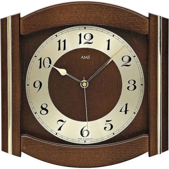 AMS Wandklok radiogestuurd AMS - 5822-1 bruin